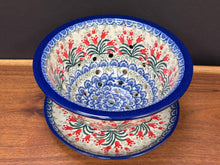 Load image into Gallery viewer, Berry Bowl w/Saucer, 8"W - Crimson Bells