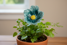 Load image into Gallery viewer, Flower, 1 Pc. - Large Hibiscus on 11” Wire Stem - Two-Toned Teal