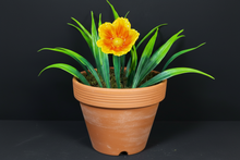 Load image into Gallery viewer, Flower, 1 Pc. - Large Hibiscus on 11” Wire Stem - Two-Toned Yellow/Orange