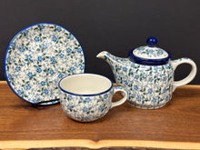 Load image into Gallery viewer, Teapot for One - Knob Damaged and Repaired - Forget Me Knots