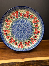 Load image into Gallery viewer, Plate, Rimmed 9.25" - Red Pansy v2
