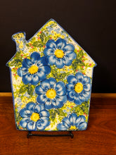 Load image into Gallery viewer, Platter, House Shape - Blue Poppies

