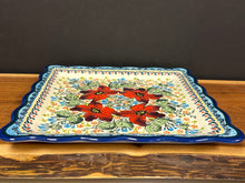 Load image into Gallery viewer, Platter, Square W/Scalloped Rim - Amaryllis by Morning
