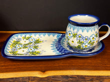 Load image into Gallery viewer, Mug &amp; Sandwich Plate Set - Unikat Peaceful Blue
