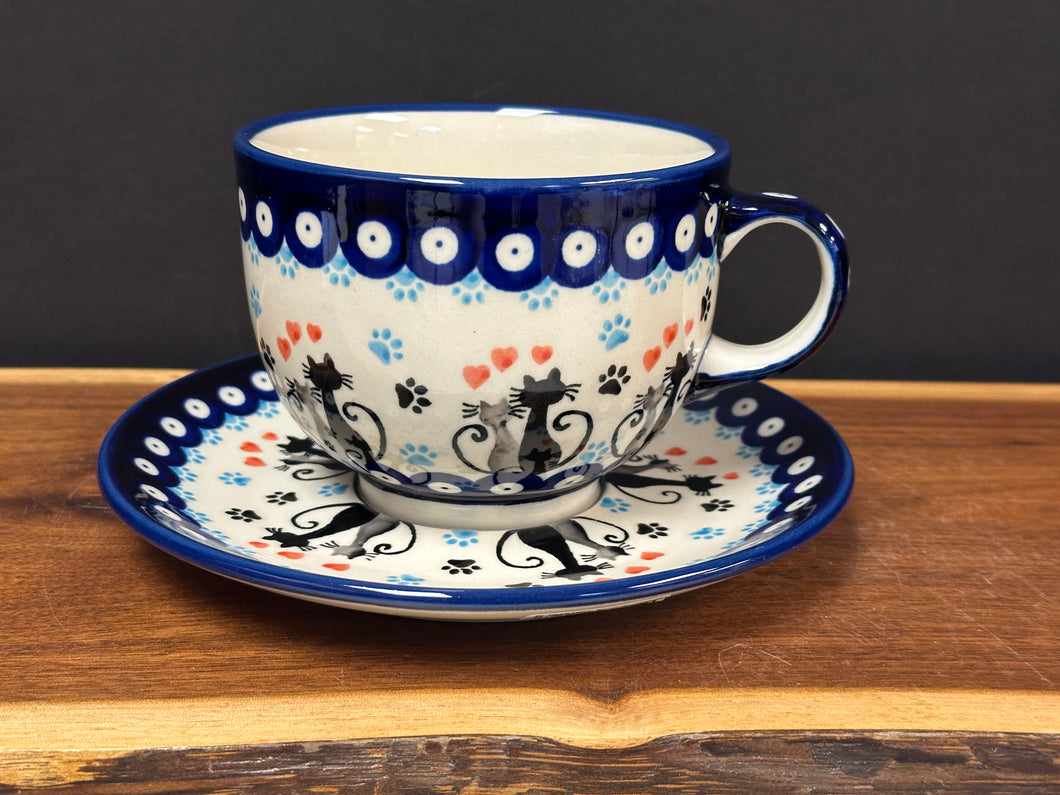 Mug, Soup 20 oz with Saucer - Purrfect Pals