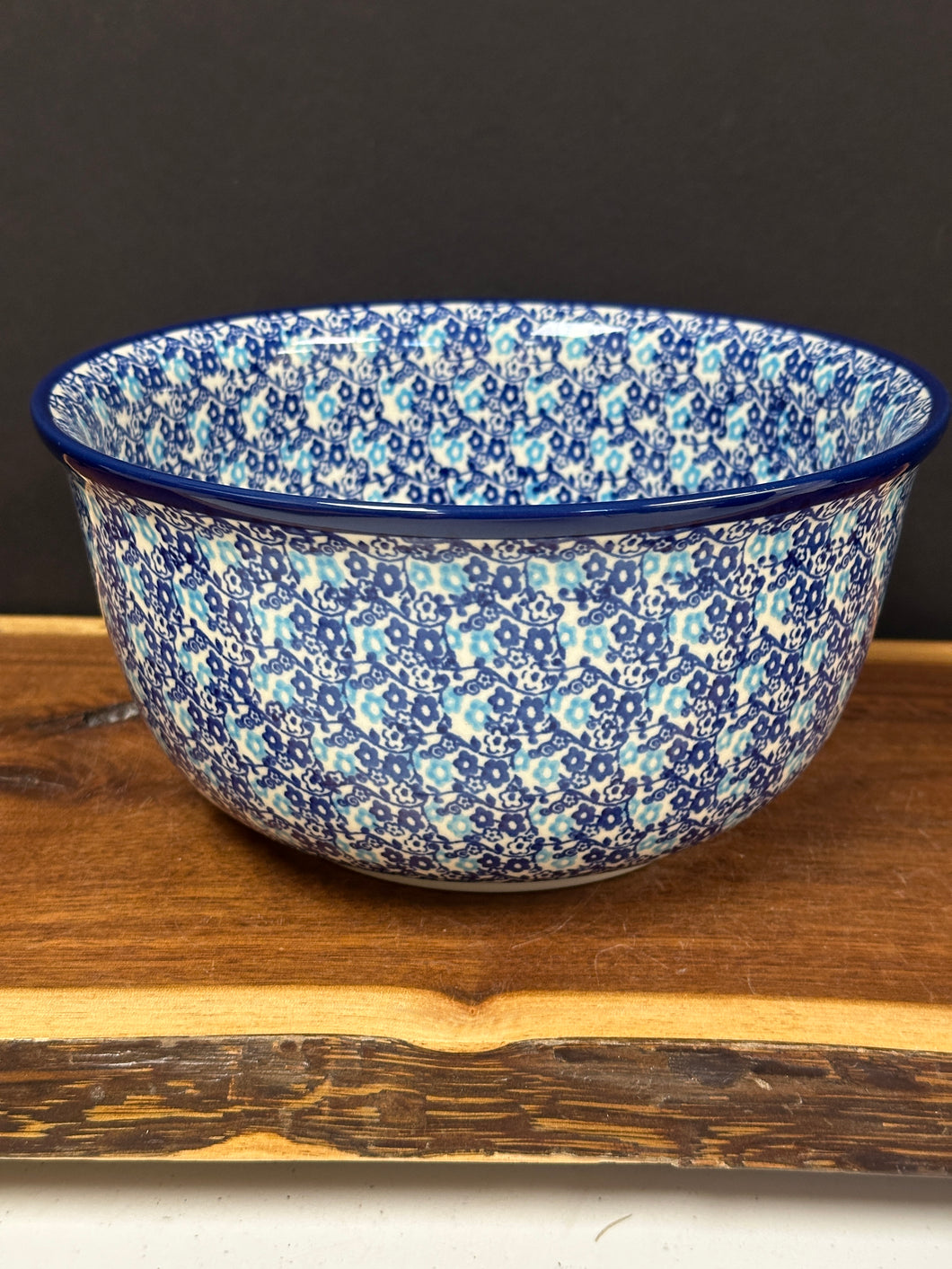 Bowl, Large Mixing - Dark Blue Daisy