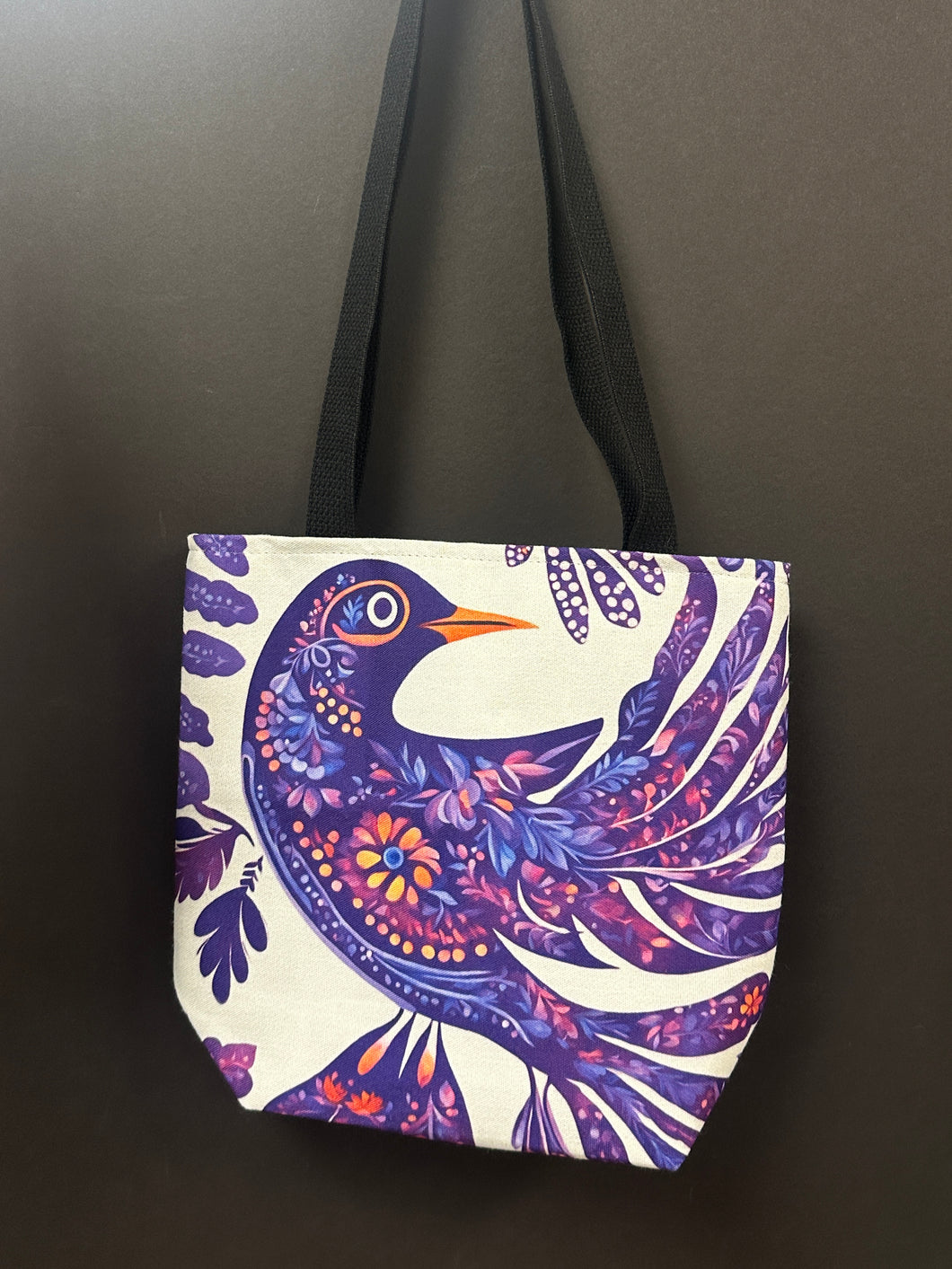 Tote Bag, Purple Peacock
