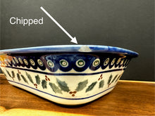 Load image into Gallery viewer, Baker, Rectangular w/Grip Edge - Pre-Owned** with Chip - Holly Leaves
