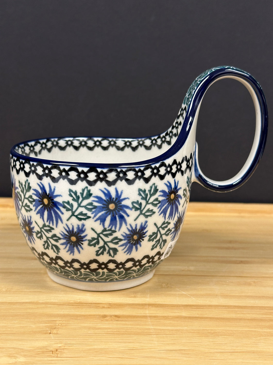 Bowl, Loop Handle Soup - Blue Chicory