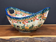 Load image into Gallery viewer, Bowl, Lodka Basket with Handles - Autumn Hedgehog &amp; Sunflowers / Green
