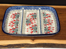 Load image into Gallery viewer, Dish, Divided 6.5&quot; x 9.25&quot; - Crimson Bells
