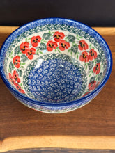 Load image into Gallery viewer, Bowl, Pedestal 5.25&quot; - Red Pansy
