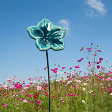 Load image into Gallery viewer, Flower, 1 Pc. - Small Mirabilis on 8” Wire Stem - Teal
