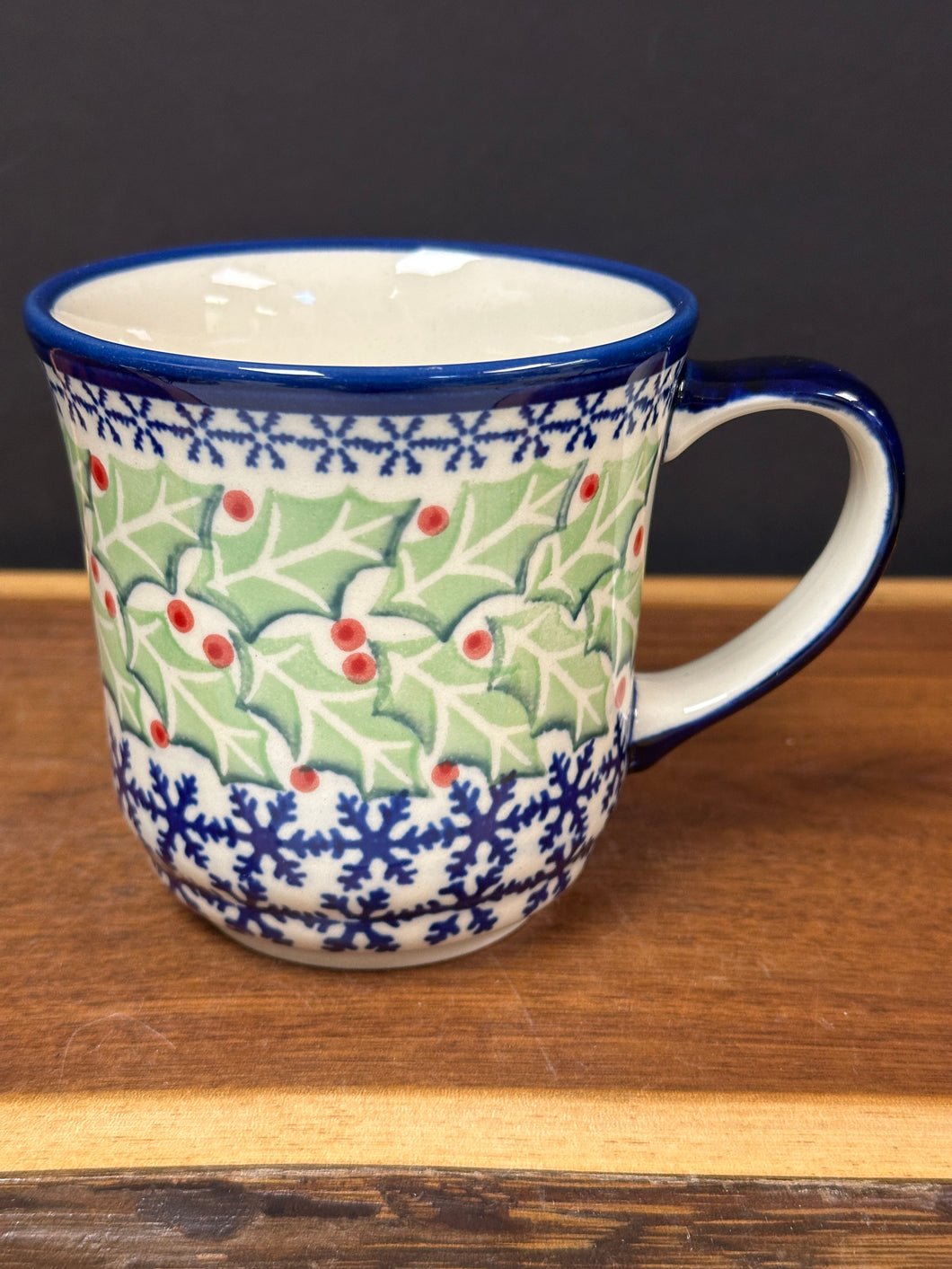Mug, 12 oz. - Holly Wreath
