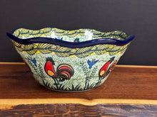 Load image into Gallery viewer, Bowl, Wavy Edge 8&quot; - U2663 Rooster
