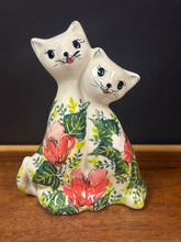 Load image into Gallery viewer, Cat Figurine with Two Cats, Kalich - Pink &amp; Bashful

