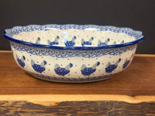 Load image into Gallery viewer, Oval Casserole, Fluted Edge - Blue Hen

