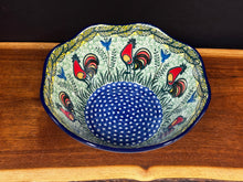 Load image into Gallery viewer, Bowl, Wavy Edge 8&quot; - U2663 Rooster
