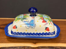 Load image into Gallery viewer, Butter Dish, Wide Kalich - Strawberry Butterfly
