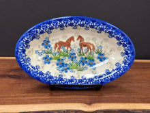 Load image into Gallery viewer, Tray, Oval Plate - Blue Meadow Horses
