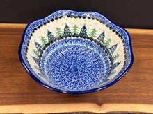 Load image into Gallery viewer, Bowl, Wavy Edge 8" - Christmas Trees
