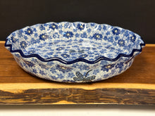 Load image into Gallery viewer, Pie Plate, Fluted 10&quot; - Blue Dragonfly
