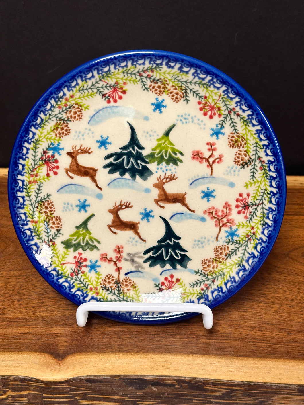 Plate, Dessert 6 7/8” diameter - Christmas Reindeer