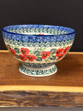 Load image into Gallery viewer, Bowl, Pedestal 5.25&quot; - Red Pansy
