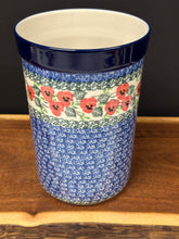 Load image into Gallery viewer, Wine Crock/Utensil Holder 7.75&quot; H - Red Pansy
