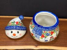 Load image into Gallery viewer, Snowman Lidded Jar, Large - Cranberries
