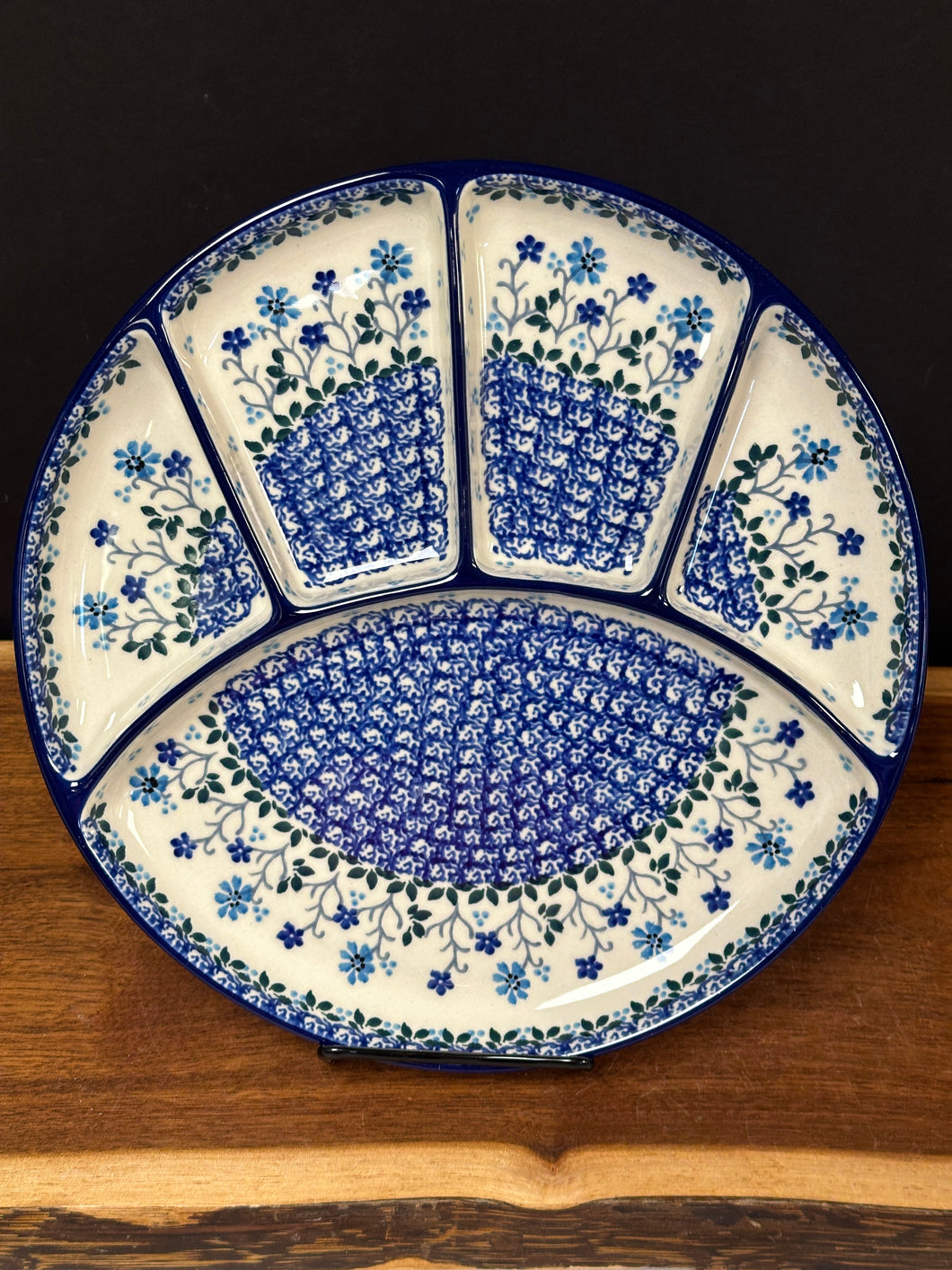 Platter, Divided 10.25” Round - Georgia Blue