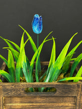 Load image into Gallery viewer, Flower, 1 Pc. - Tulip on 8” Wire Stem - Two-Toned Blue

