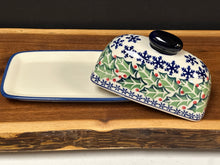Load image into Gallery viewer, Butter Dish - Holly Wreath
