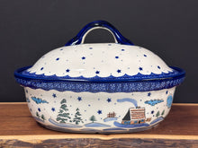 Load image into Gallery viewer, Baker, Covered Oval 3 Qt. Roaster - Winter Cabin
