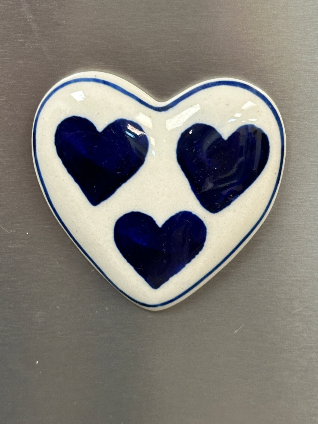 Magnet, Heart - Blue Hearts on White