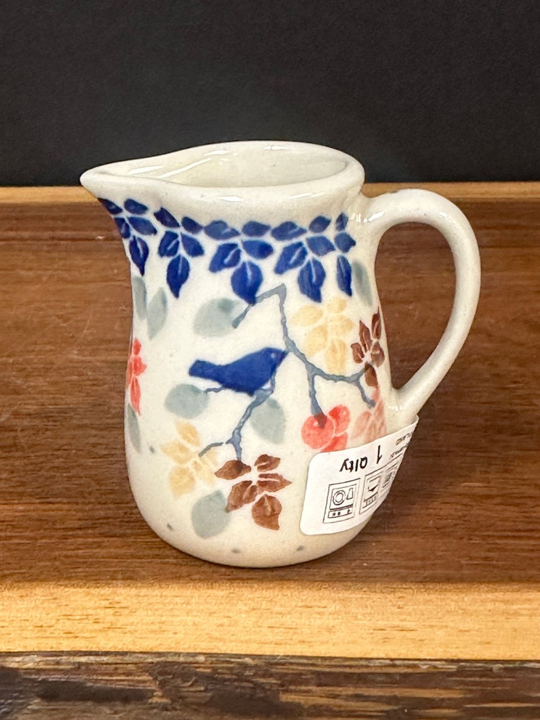 Miniature Pitcher, Toothpick Holder - Birdy Blue