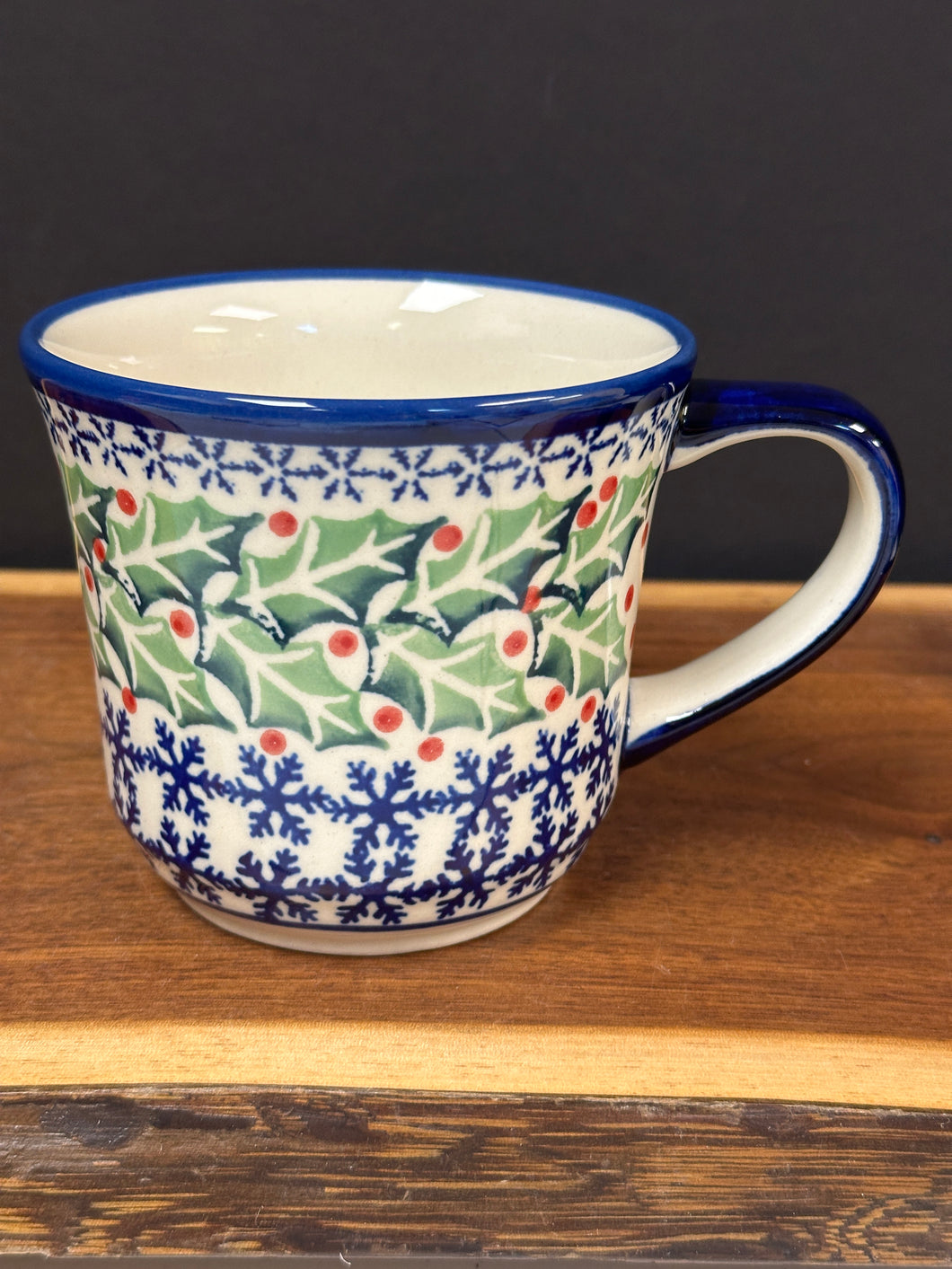 Mug, 16 oz. - Holly Wreath