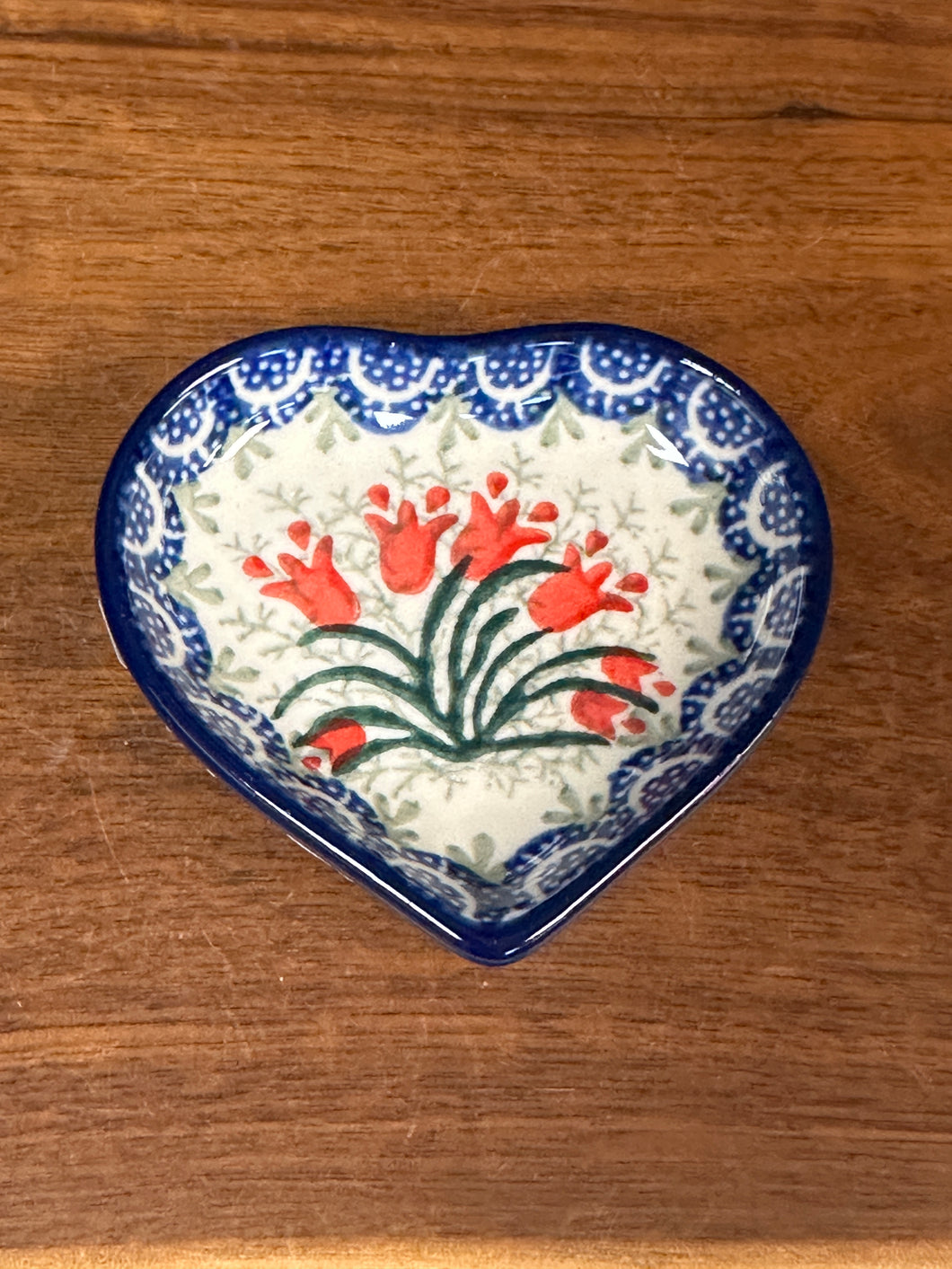 Tea Bag Holder, Heart Shaped - Crimson Bells