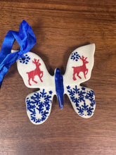 Load image into Gallery viewer, Ornament, Pre-owned Butterfly - Pine Branch &amp; Red Reindeer

