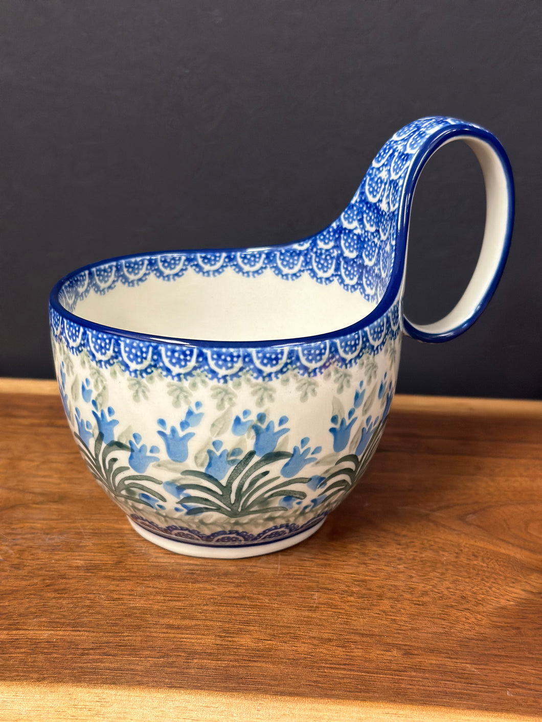 Bowl, Loop Handle Soup - Blue Bells