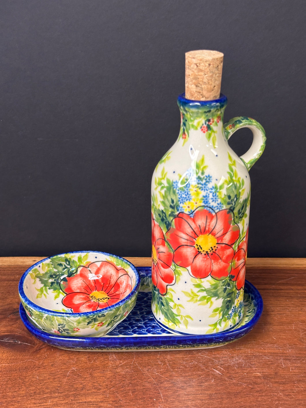 Olive Oil Set - Red Poppies