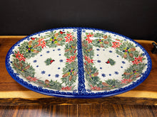 Load image into Gallery viewer, Platter, Oval Divided - Cardinal on Garland
