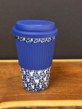 Load image into Gallery viewer, Mug, Travel 12 oz with Silicone Lid &amp; Sleeve - Blue Rooster
