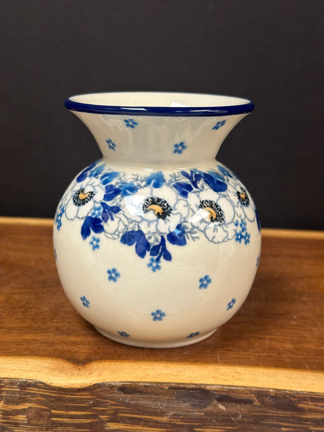 Vase, Bubble 4.25” - White Poppy