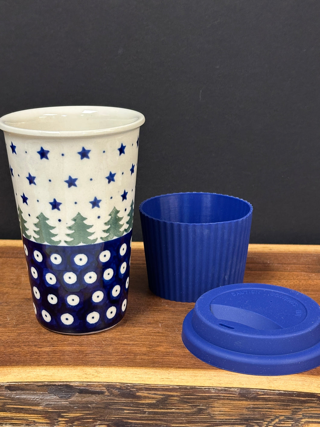 Mug, Travel 12 oz with Silicone Lid & Sleeve - Into the Woods