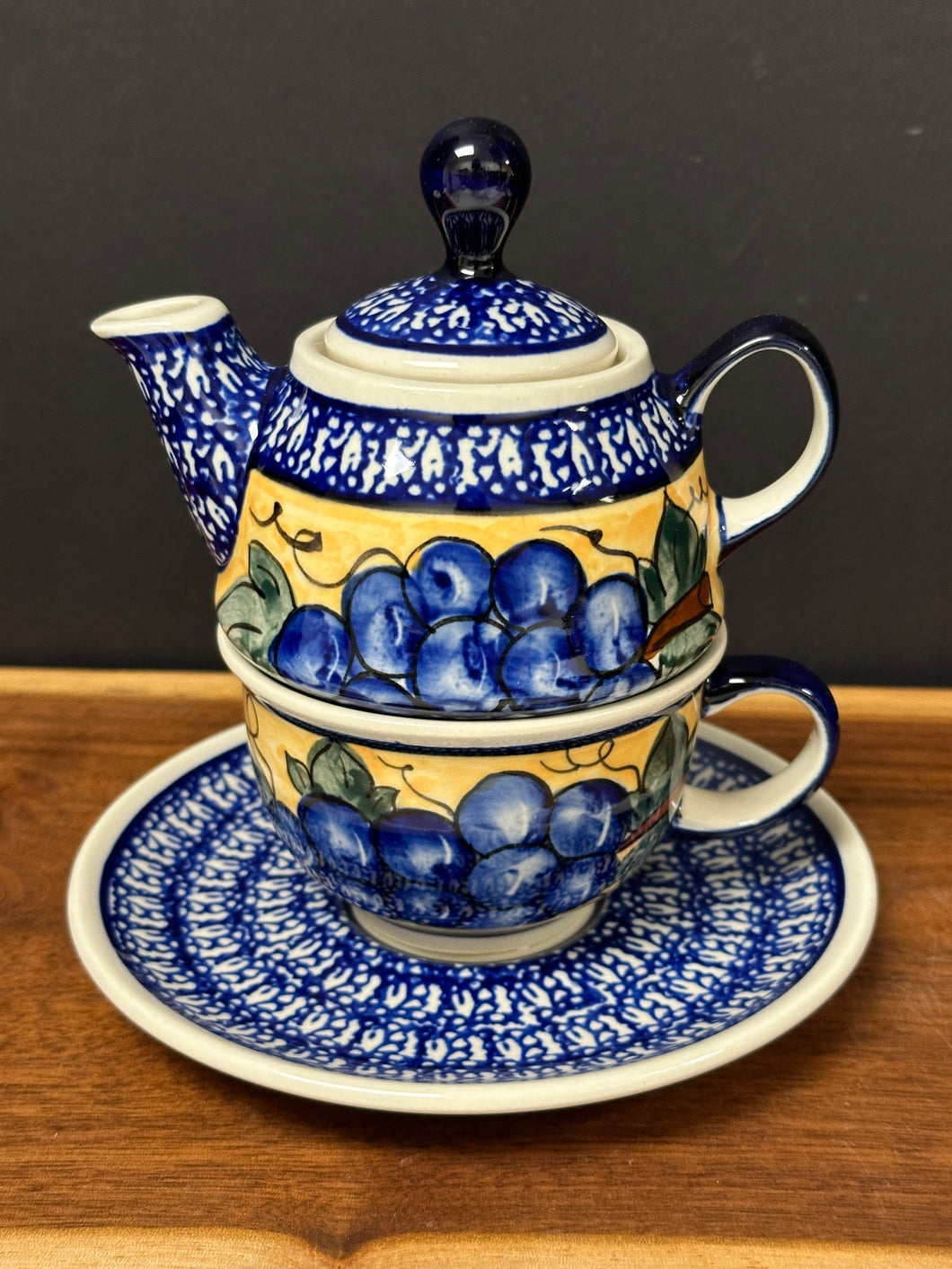 Teapot for One, 12 oz. - Tuscan Grapes
