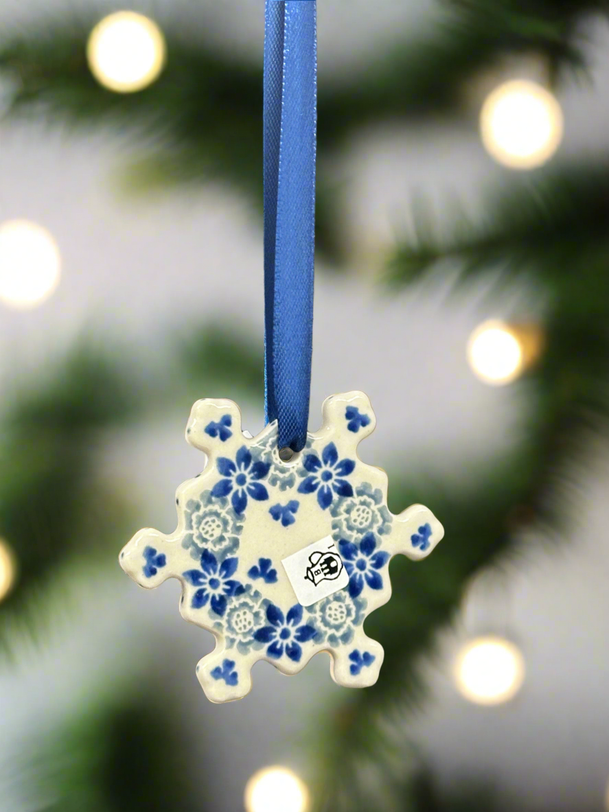 Ornament, Flat Snowflake - Silver Lace