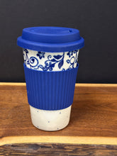 Load image into Gallery viewer, Mug, Travel 12 oz with Silicone Lid &amp; Sleeve - Blue Ivy
