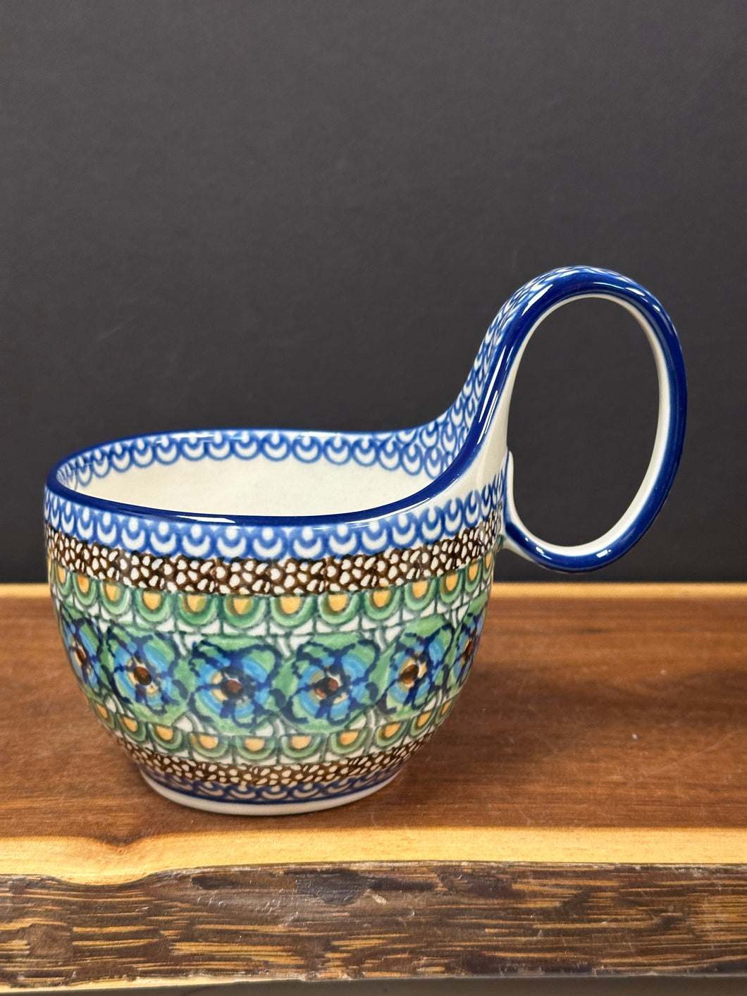 Bowl, Loop Handle Soup - U0151 Mardi Gras