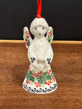 Load image into Gallery viewer, Angel Figurine Bell Ornament 3.5&quot; - Holly Berry
